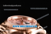 Rolex Datejust Swiss ETA 2671 Automatic Rose Gold Case with Pink Dial Diamonds Markers and Rose Gold Bracelet (BP)