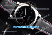 Panerai Luminor Marina 1950 America's Cup 3 Days Automatic PAM 727 Clone P.9010 Automatic Steel Case with Black Dial and Black Leather Strap - 1:1 Original (EF)