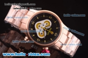 Ferrari Chronograph Miyota Quartz Full Rose Gold with Black Dial and Yellow Markers