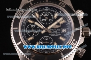 Breitling Superocean Chronograph II Chronograph Swiss Valjoux 7750 Automatic Steel Case with Black Dial and White Second Hand