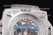 Hublot Masterpiece MP 08 Antikythera Sunmoon Asia 2813 Automatic Steel Case Skeleton Dial Army Green Leather Strap and White Markers