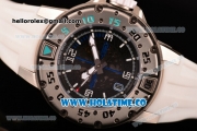 Richard Mille RM028 Swiss Valjoux 7750 Automatic Steel Case with Skeleton Dial and White Rubber Strap - Blue
