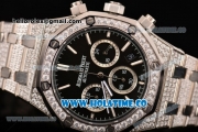 Audemars Piaget Royal Oak 41MM Chronograph Steel/Diamonds Case with Black Dial and Stick Markers (EF)
