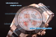 Rolex Daytona Automatic 7750 Coating Rose Gold Case and RG/PVD Strap with White Dial