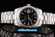 Rolex Datejust II Oyster Perpetual Automatic Movement Black Dial with White Stick Marker and SS Strap