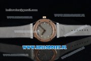 Hublot Classic Fusion Miyota 9015 Automatic Rose Gold Case with Grey Dial Stick Markers and Grey Genuine Leather Strap