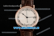 Breguet Classique Japanese Miyota 9015 Automatic Movement Rose Gold White Dial and Roman Numeral Markers Leather Strap (FF)