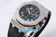 Audemars Piguet Royal Oak Offshore Chronograph Quartz Movement with Black Dial and Strap-White Marking