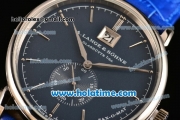 A.Lange&Sohne Saxonia Miyota Quartz Steel Case with Silver Stick Markers and Blue Dial
