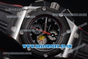 Audemars Piguet Royal Oak Offshore Grand Prix Chronograph Miyota OS10 Quartz Steel Case with Black Dial Stick Markers and Black Leather Strap (EF)