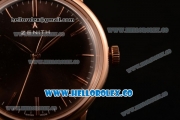 Zenith Vintage Miyota 9015 Automatic Rose Gold Case with Brown Dial and Brown Leather Strap - (AAAF)