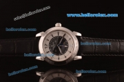 Patek Philippe Calatrava Swiss Quartz Steel Case with White/Black Dial and Black Leather Strap