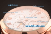 Vacheron Constantin Automatic Rose Gold Case with Silver Dial and Brown Leather Strap