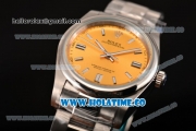 Rolex Air King Asia Automatic Full Steel with Yellow Dial and White Stick Markers