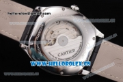 Cartier Drive de Cartier Asia ST16 Automatic Steel Case with Black Dial Roman Numeral Markers and Black Leather Strap