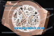Hublot Classic Fusion Skeleton Asia Automatic Rose Gold Case with Skeleton Dial and Black Leather Strap