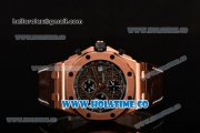 Audemars Piguet Royal Oak Offshore Don Ramon de la Cruz Chrono Swiss Valjoux 7750 Automatic Rose Gold Case with Coffee Dial and Arabic Numeral Markers (J12)