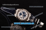 Audemars Piguet Royal Oak Offshore Navy Chronograph Swiss Valjoux 7750 Automatic Steel Case with White Dial and Blue Markers - 1:1 Best Edition (JF)