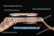 Audemars Piguet Royal Oak Offshore Seiko VK67 Quartz Rose Gold/Diamonds Case with Black Dial and Arabic Numeral Markers