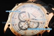 Chopard Classic Racing Singapore GP Chronograph Quartz Movement Rose Gold Case with White Dial and Rubber Strap