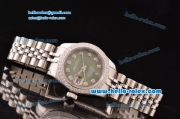 Rolex Datejust Lady 2813 Automatic Steel Case with Grey MOP Dial Diamond Markers and Diamond Bezel ETA Coating