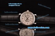 Piaget Swiss ETA 2824 Automatic Steel Case with Black Leather Strap White Dial Numeral/Diamond Markers