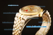 Rolex Datejust II Swiss ETA 2836 Automatic Full Steel with Yellow Gold Bezel and Silver Dial-Roman Markers