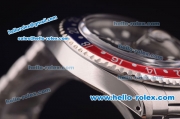 Rolex GMT Master Vintage Swiss ETA 2836 Automatic Full Steel and Blue/Red Bezel with Blue Dial and White Markers