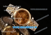 Rolex Datejust 37mm Swiss ETA 2836 Automatic Two Tone with Gold Dial and Roman Diamonds Markers