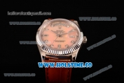 Rolex Day-Date Asia 2813/Swiss ETA 2836/Clone Rolex 3135 Automatic Steel Case with Diamonds Markers and Orange MOP Dial (BP)