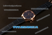 Girard Perregaux 1966 9015 Auto Rose Gold Case with Blue Dial and Blue Leather Strap