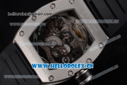 Richard Mille RM053 Asia Automatic Steel Case with Skeleton Dial and Black Rubber Strap