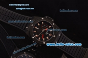 Hublot King Power Chronograph Miyota OS20 Quartz PVD Case with Black Rubber Strap Stick Markers and Black Dial