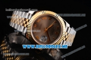 Rolex Datejust II Asia 2813 Automatic Two Tone Case/Bracelet with Grey Dial and Roman Numeral Markers (BP)