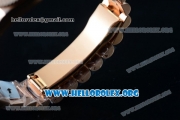 Rolex Day-Date Swiss ETA 2836 Automatic Rose Gold Case with Blue Dial Diamonds Markers and Rose Gold Bracelet (BP)