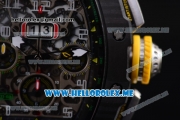 Richard Mille RM 11-03 Swiss Valjoux 7750 Automatic PVD Case with Skeleton Dial and Yellow Rubber Strap Arabic Numeral Markers