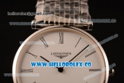 Longines La Grande Classique SWISS QUARTZ Steel Case with White Dial and Steel Bracelet