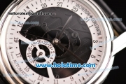 Vacheron Constantin Malte Asia ST25 Automatic Steel Case with Black Leather Strap and White/Black Dial