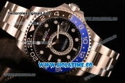 Rolex GMT-Master II Chronometer Asia Automatic Full Steel with Black Dial and White Dot Markers - Blue/Black Bezel