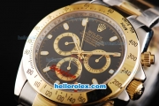 Rolex Daytona II Automatic Movement Two Tone with Stick Markers and Black Dial