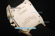 Cartier Santos 100 Swiss ETA 2824 Automatic Movement Steel Case with Black Bezel and Black Leather Strap