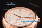 IWC Portuguese Vintage Swiss ETA 2836 Automartic Rose Gold Case with White Dial and Numeral/Stick Markers