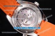 Omega Seamaster Planet Ocean Clone 8500 Automatic Steel Case with Black Dial Orange Rubber Strap and Stick/Arabic Numeral Markers (BP)