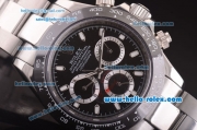 Rolex Daytona Automatic 7750 Coating Steel Case and Strap with Black Dial