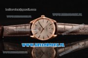 Omega De Ville Tresor Master Co-Axial Clone Omega 8801 Automatic Rose Gold Case with White Dial and Brown Leather Strap