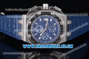 Audemars Piguet Royal Oak Offshore Juan Pablo Montoya Chrono Swiss Valjoux 7750 Automatic Steel Case with Blue Dial Stick Markers and Blue Leather Strap (J12)