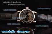 A.Lange&Sohne Datograph Double Tourbillon ST22 Automatic Steel Case with Black Dial and Black Leather Strap ETA Coating