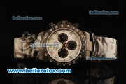 Rolex Daytona Chronograph Swiss Valjoux 7750 Automatic Movement PVD Case with White Arabic Numerals and PVD Strap
