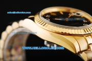 Rolex Datejust Oyster Perpetual Automatic Movement Full Gold with Black Dial and Arabic Numerals