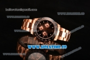 Rolex Daytona Chrono Swiss Valjoux 7750 Automatic Rose Gold Case with Ceramic Bezel Black Dial and Stick Markers (BP)